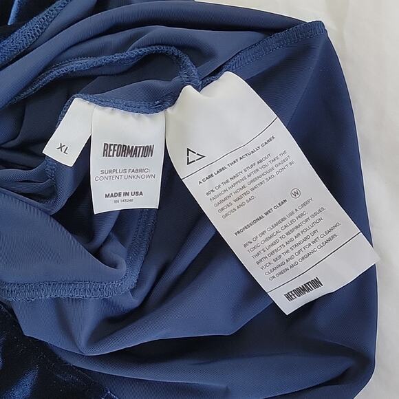 Reformation XL Avalon Bodysuit in Blue Velvet NWT - Picture 8 of 8